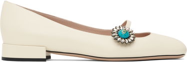 Starostlivosť o obuv Valentino Valentino Garavani Mary-Jane Ballerina Flats with Crystal Embellishment Biela | 6W2S0LL7DHS, 0