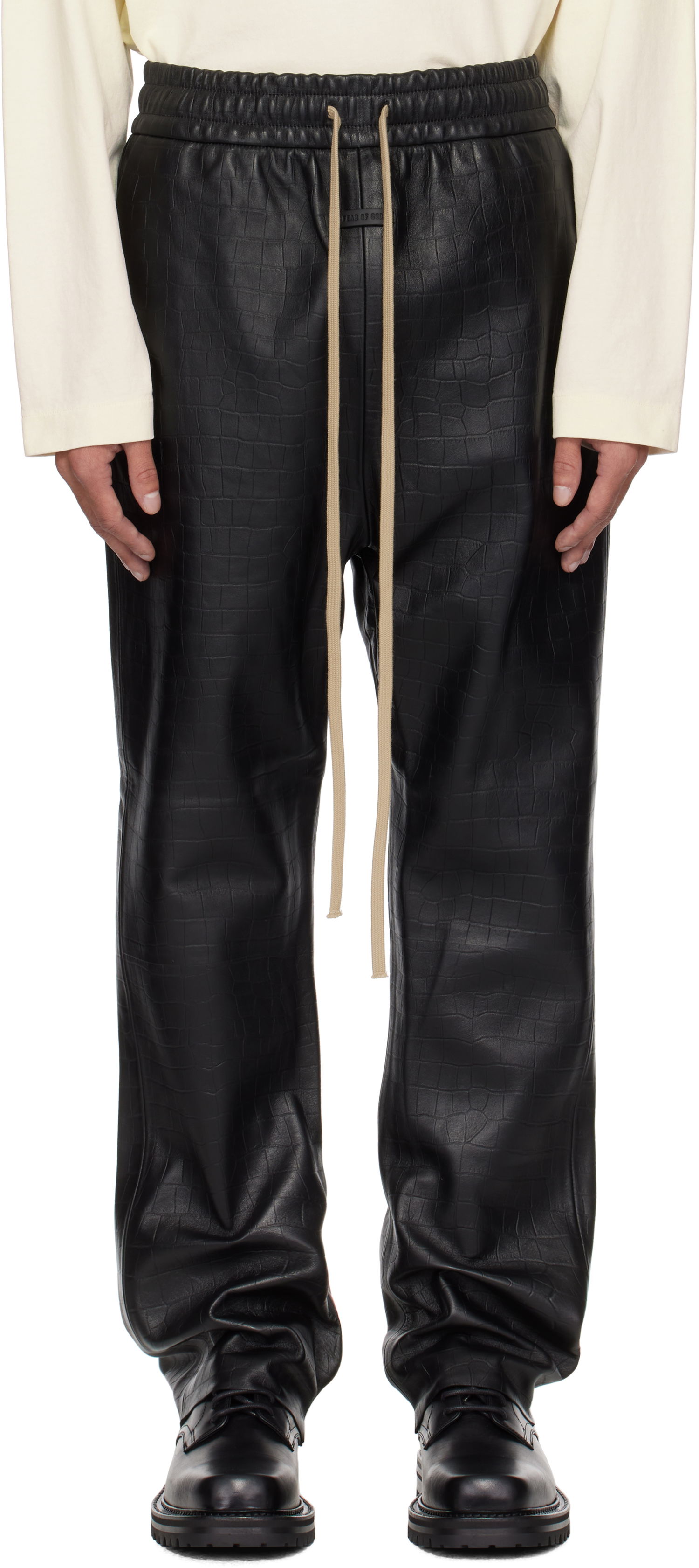 Tepláky Fear of God Fear of God Forum Leather Pants Čierna | FGE240-4141CEN, 0