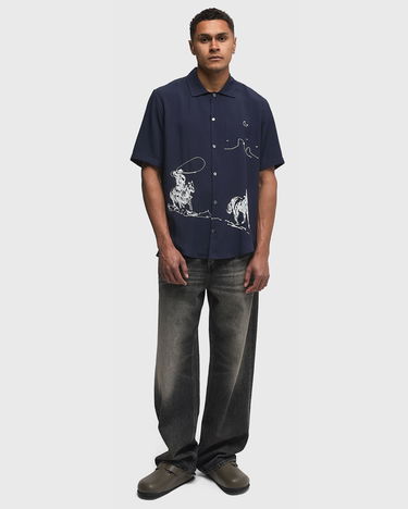 Košeľa One of These Days Into The Distance Cowboy Embroidered Camp Shirt Navy | 01C-16-005-NAVY, 2