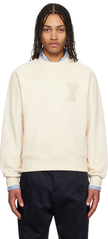 Sveter AMI AMI Paris Cotton Ami de Coeur Patch Sweatshirt Béžová | USW055.747, 0