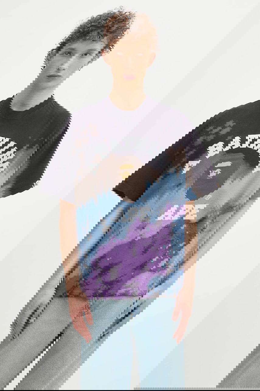 Tričko BAPE Tie dye college T-shirt Rôznofarebný | 1K80109003, 0