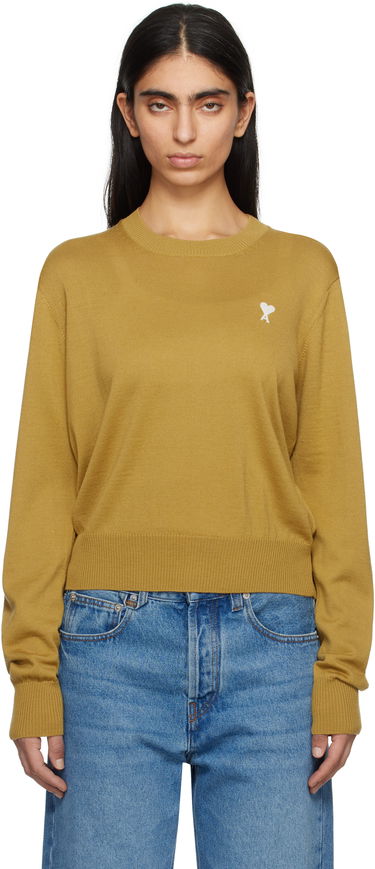 Sveter AMI AMI Paris Ami de Coeur Crew Neck Wool Sweater Žltá | FKS121.KN0025, 0