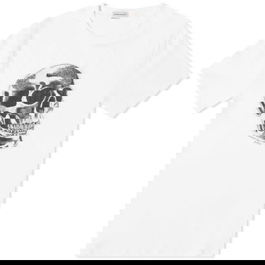 Tričko Alexander McQueen Metallic Skull Print T-Shirt Biela | 776351QTAAQ-0909, 0