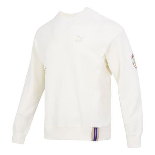 Sveter Puma Team Badge Crewneck Sweatshirt Biela | 677379-65
