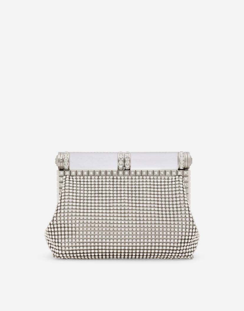 Kabelka Dolce & Gabbana Mesh Rhinestone Mini Clutch Bag Metalická | BB7097AY0958C763