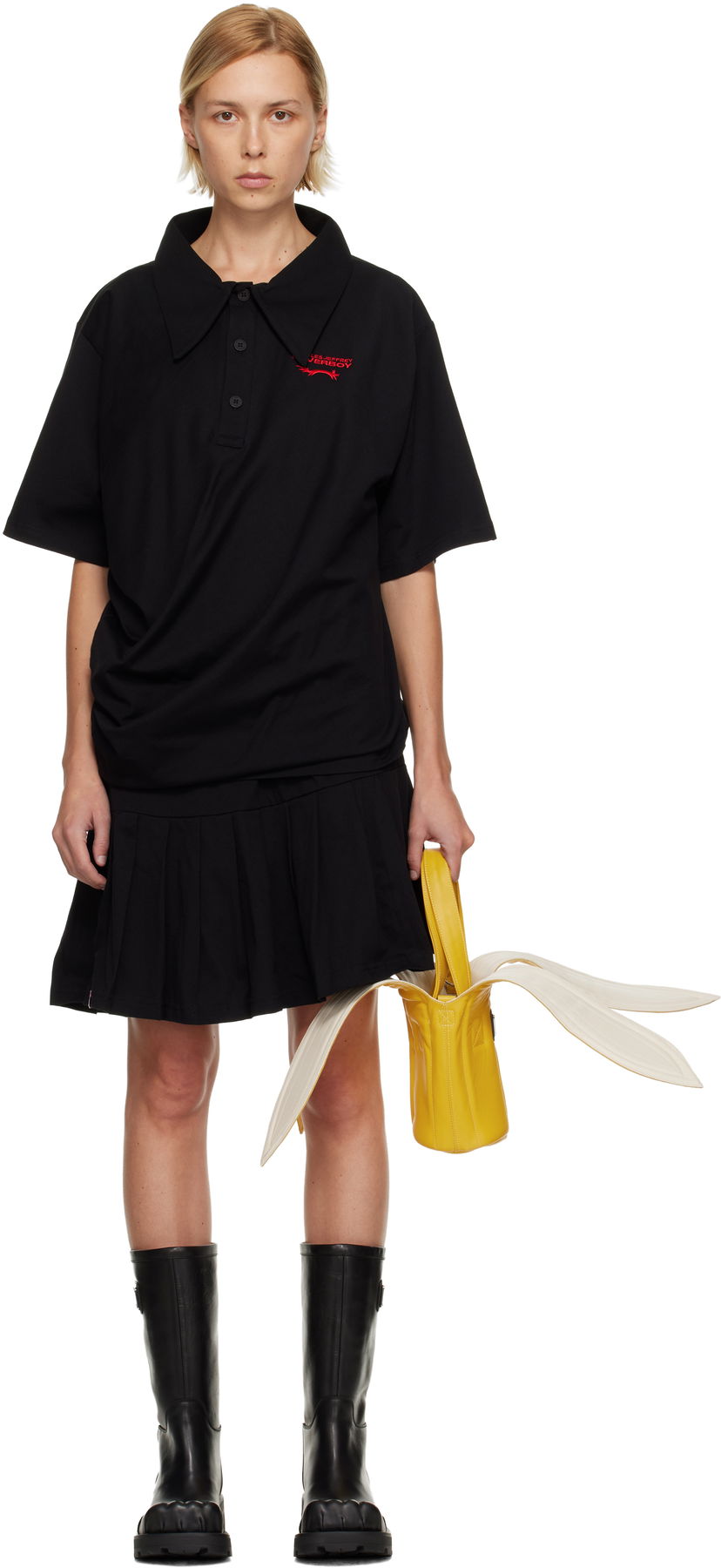 Šaty Charles Jeffrey Loverboy Charles Jeffrey LOVERBOY Topsy Turvy Jersey Minidress Čierna | 52060501