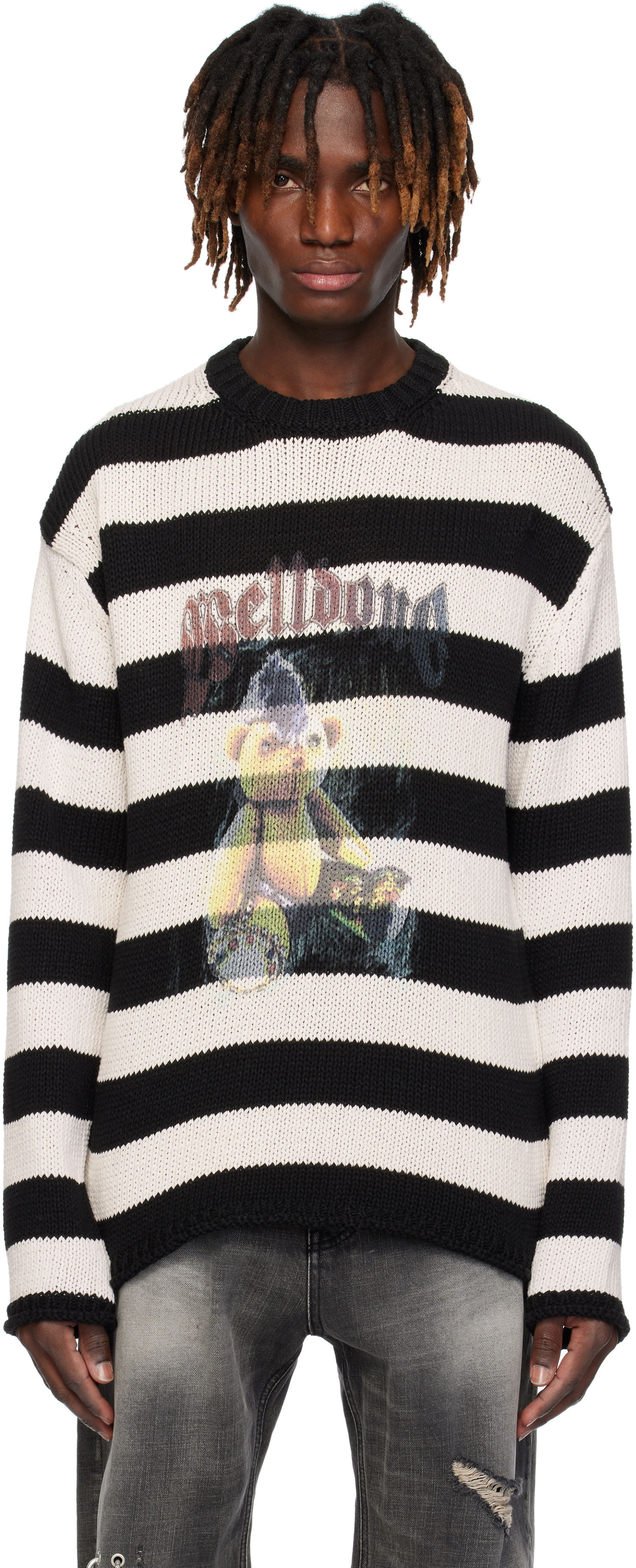 Sveter We11done We11done Punk Teddy Striped Sweater Rôznofarebný | WD-KT0-25-655-U-IV, 0