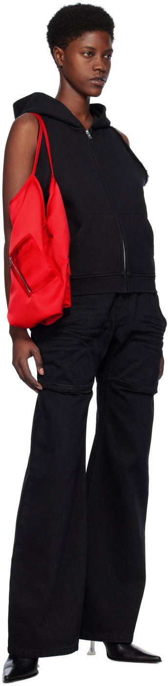 Mikina We11done We11done Sleeveless Zip-Up Hoodie Čierna | WD-TJ0-24-756-W-BK, 3