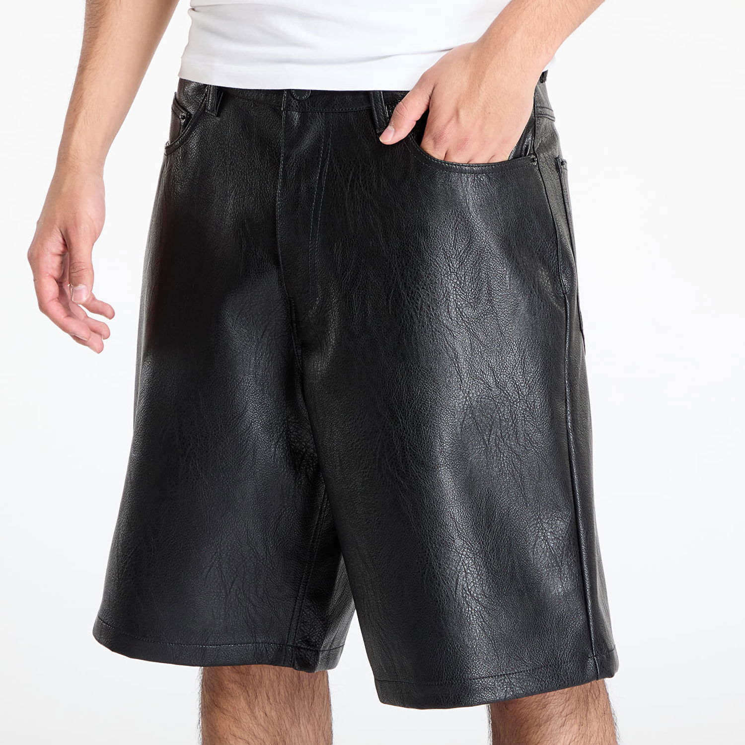 Šortky Pleasures PLEASURES Plaster Baggy Shorts Čierna | P25SU025 BLACK, 1