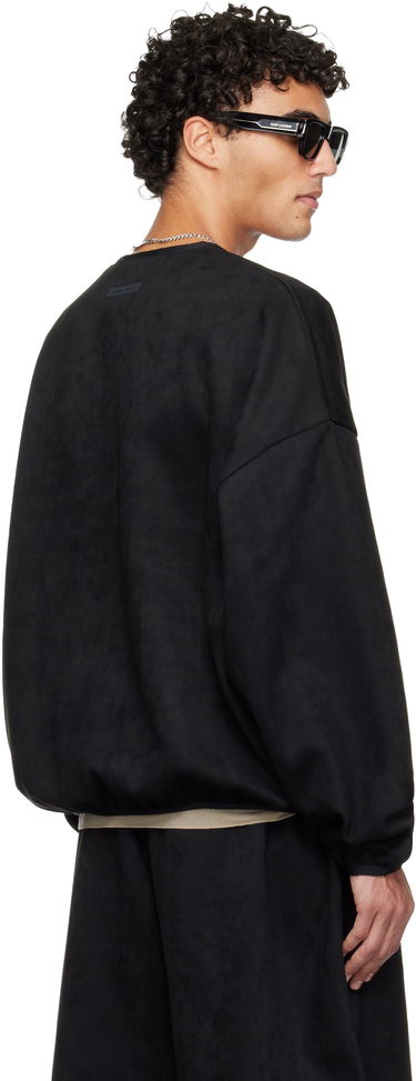 Mikina Fear of God Fear of God ESSENTIALS Holiday Modern Crewneck Faux-Suede Sweatshirt Čierna | 192HO256731F, 2