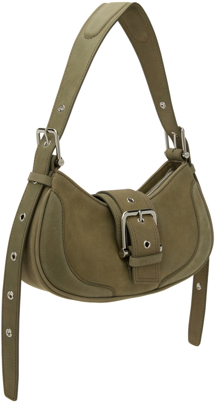 Taška cez rameno OSOI Suede Shoulder Bag With Buckle Zelené | 24FWB05002120, 1