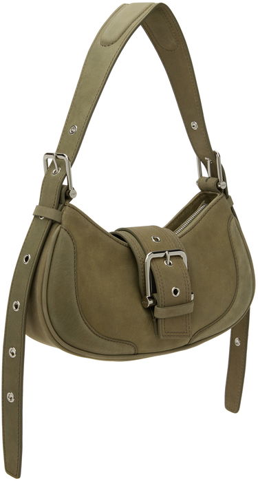 Taška cez rameno OSOI Suede Shoulder Bag With Buckle Zelené | 24FWB05002120, 1