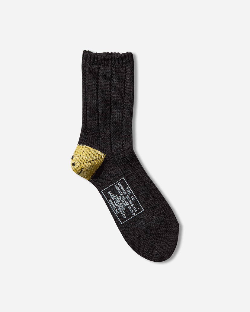 Ponožky KAPITAL SUPER TRUMP MA-1 56 Yarns Happy Heel Socks Čierna | EK-1582XS BLACK