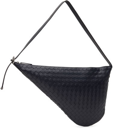 Taška cez rameno Bottega Veneta Bottega Veneta Virgule Intrecciato Leather Shoulder Bag Navy | 743574V2HL1, 2