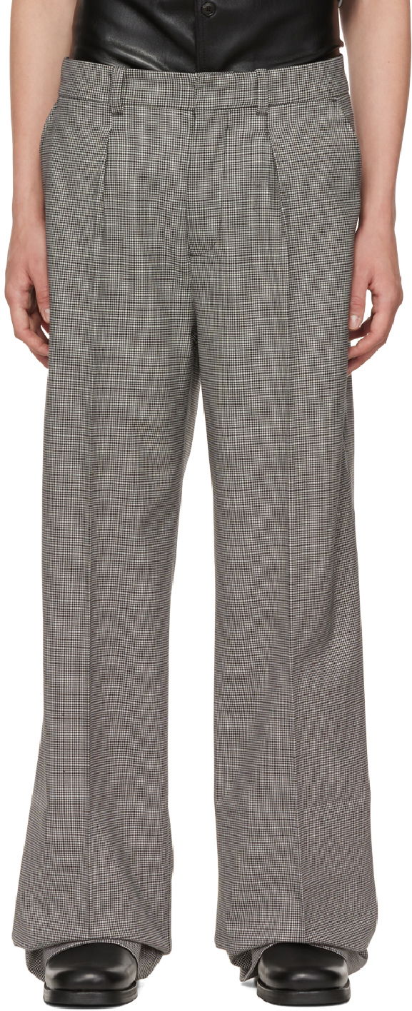Nohavice Nanushka Nanushka Cian Houndstooth Pleated Trousers Šedá | NM22PFPA00299, 0