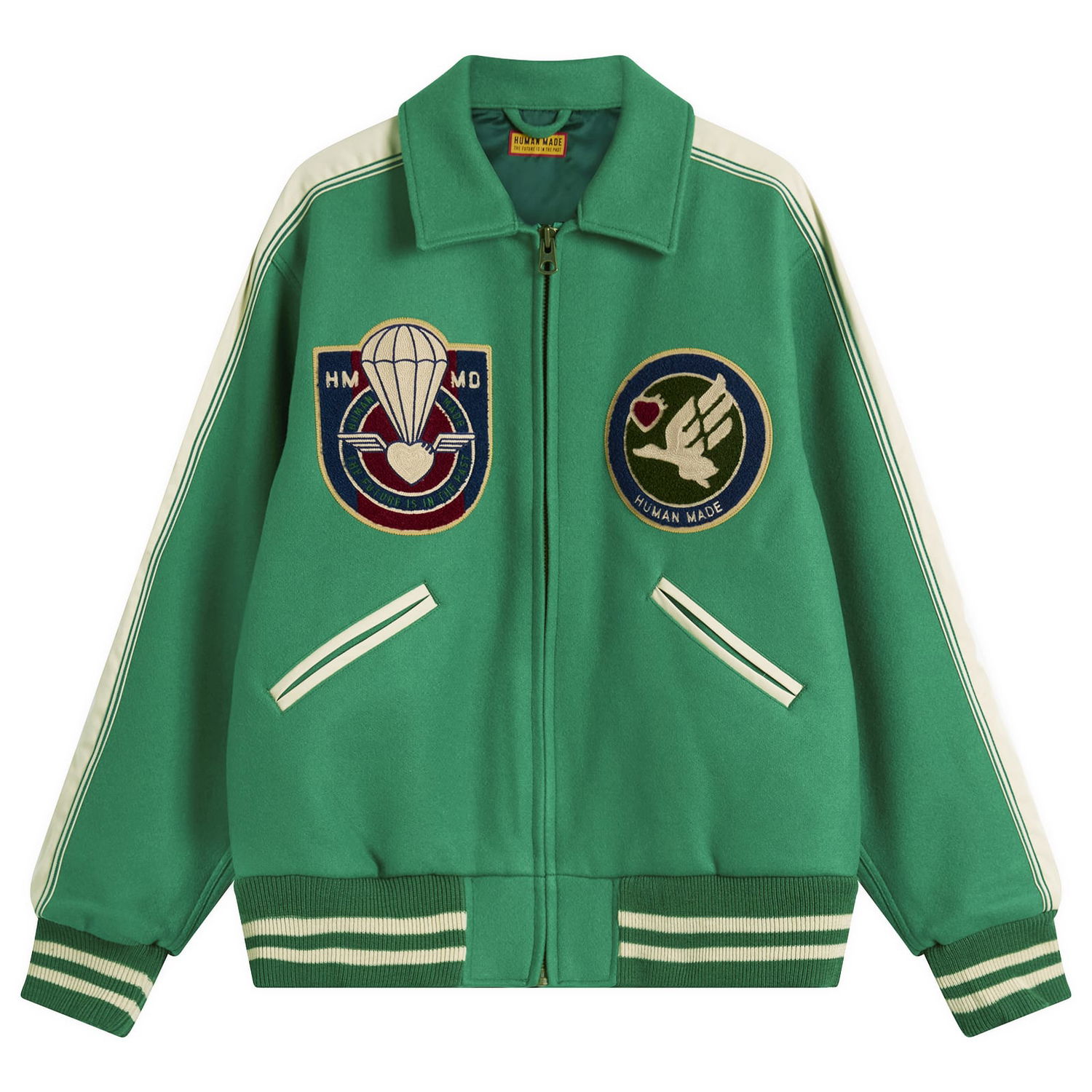 Bomber bunda Human Made Patched Striped Military Jacket Zelené | HM30JK018-GRN, 1