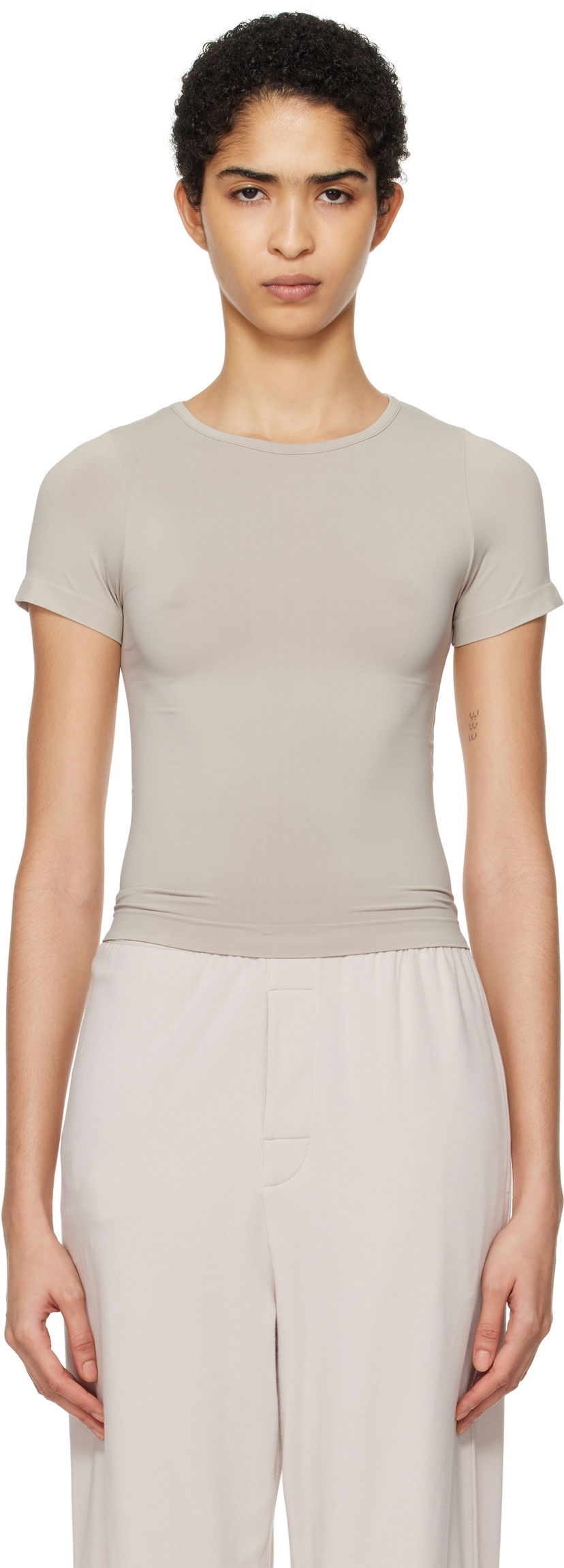 Crop Top SKIMS SKIMS Soft Smoothing Seamless T-Shirt Béžová | AP-TSH-0184
