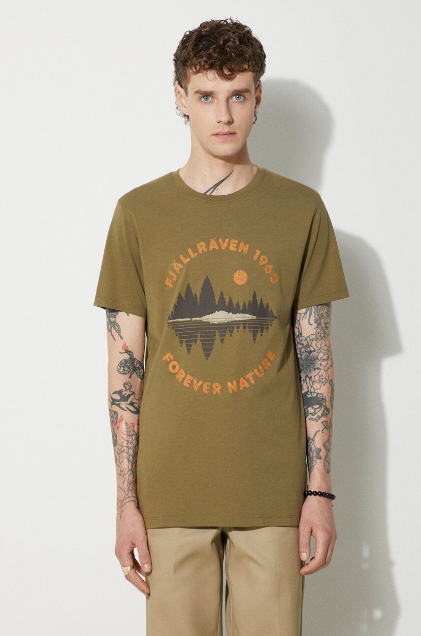Tričko FJÄLLRÄVEN T-Shirt With Print Zelené | F87045, 0