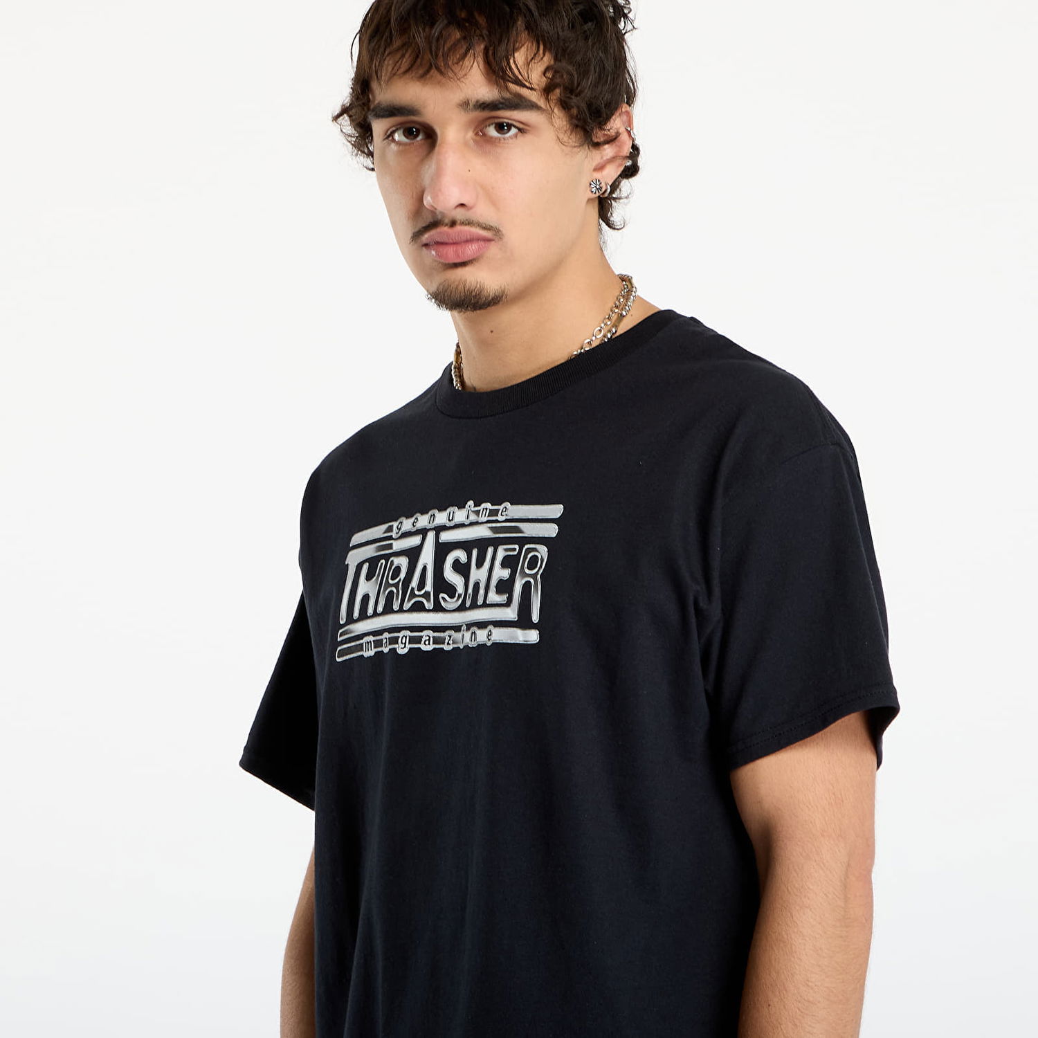 Tričko Thrasher Thrasher Chrome Genuine T-Shirt Čierna | 145761, 1