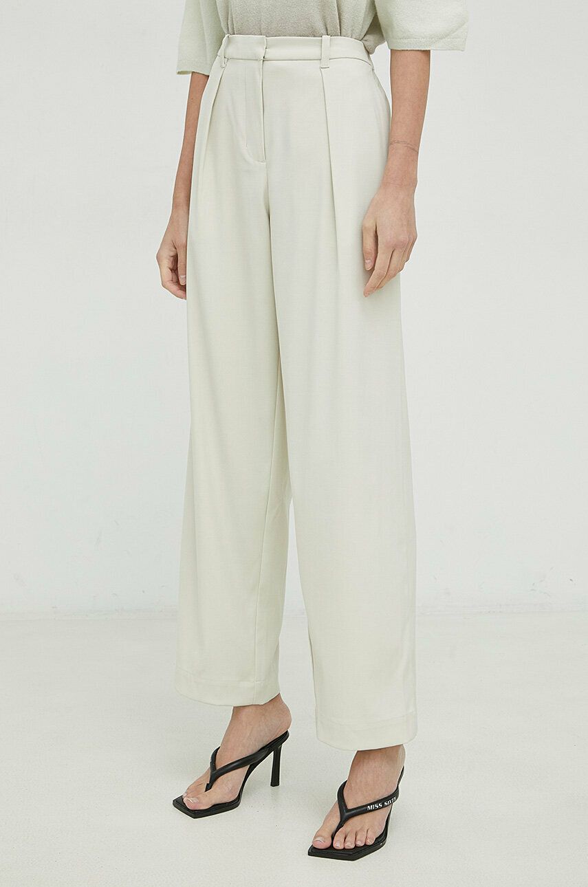 Nohavice Samsoe Samsoe Zuri Elasticated Trousers Béžová | F23100049, 0