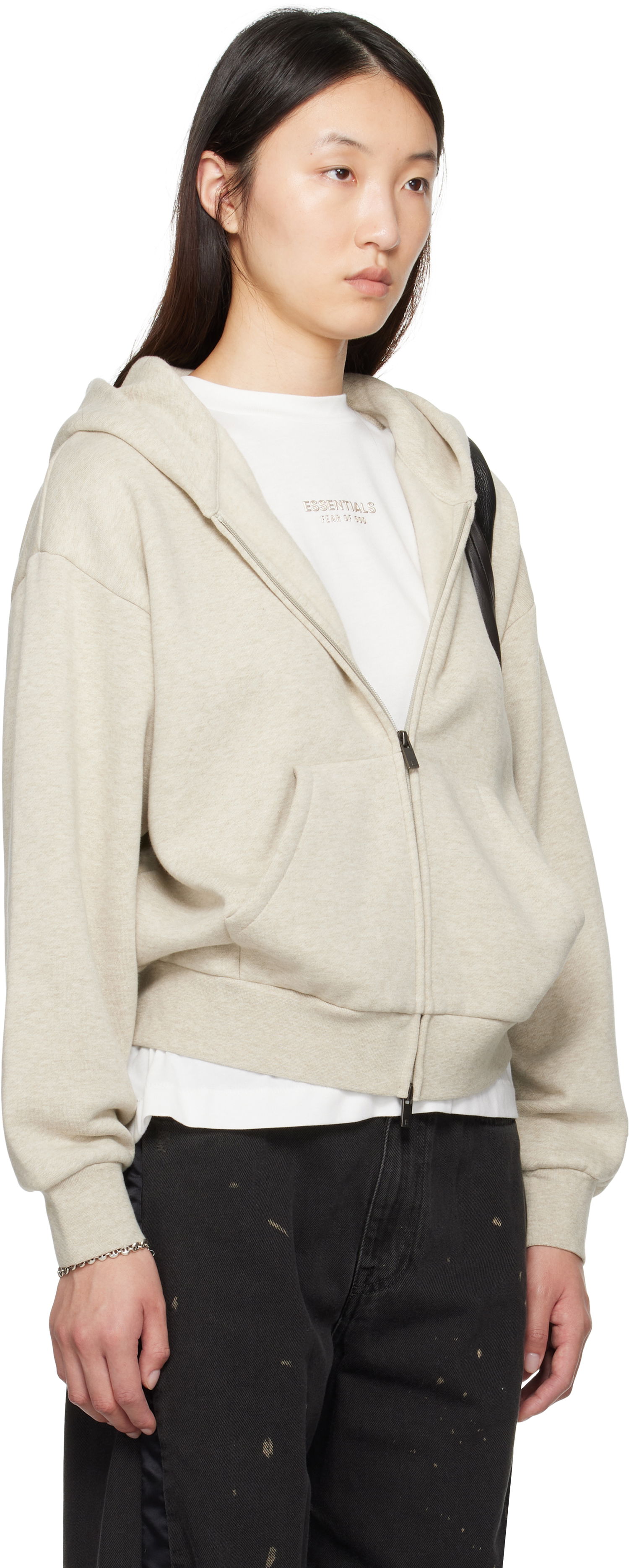 Mikina Fear of God ESSENTIALS Classic Fit Zip-Up Hoodie Béžová | 192SP255092FW, 1