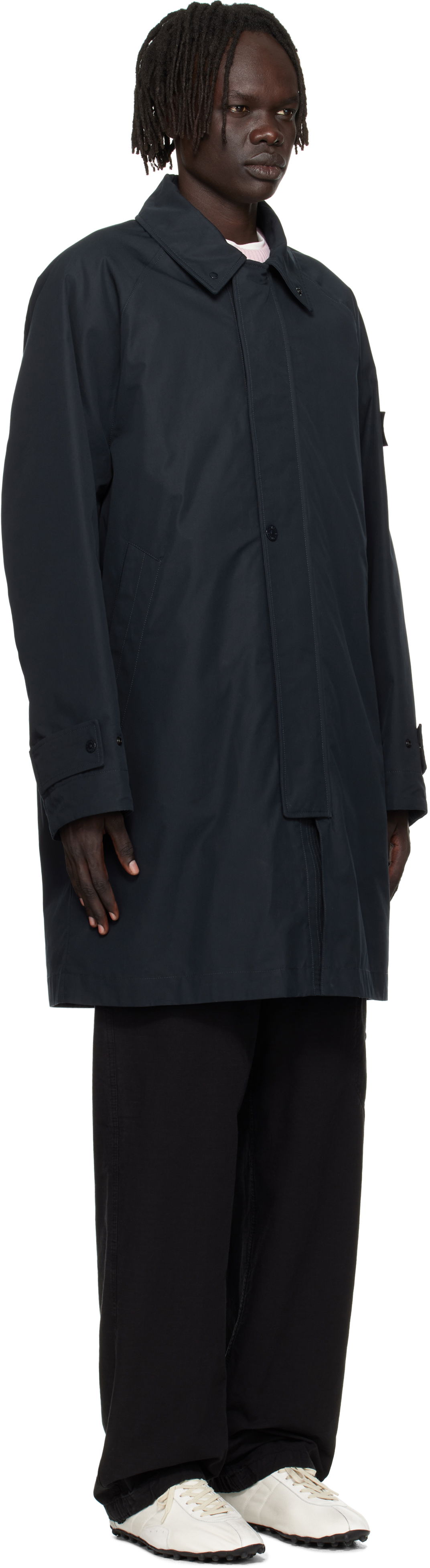 Kabáty Stone Island Weatherproof Cotton Canvas Long Coat Navy | K2S15 7100018 S00F1, 1