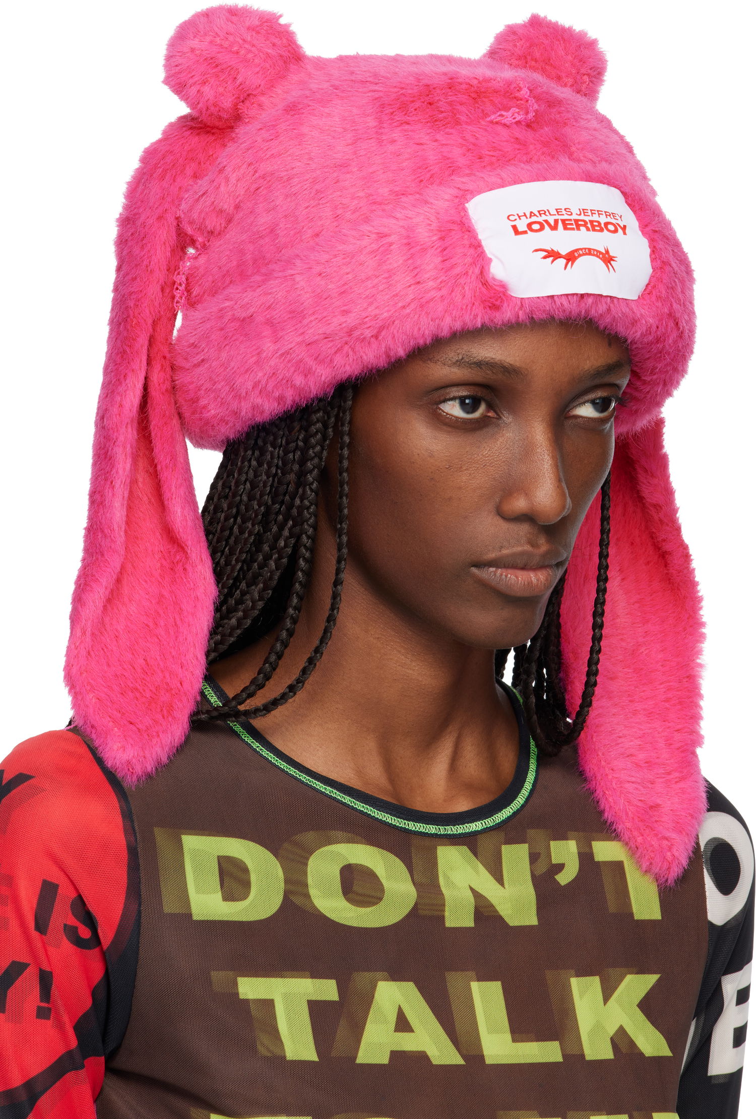 Kulicha Charles Jeffrey Loverboy Charles Jeffrey LOVERBOY Fluffy Chunky Rabbit Beanie Ružová | 052130127, 1