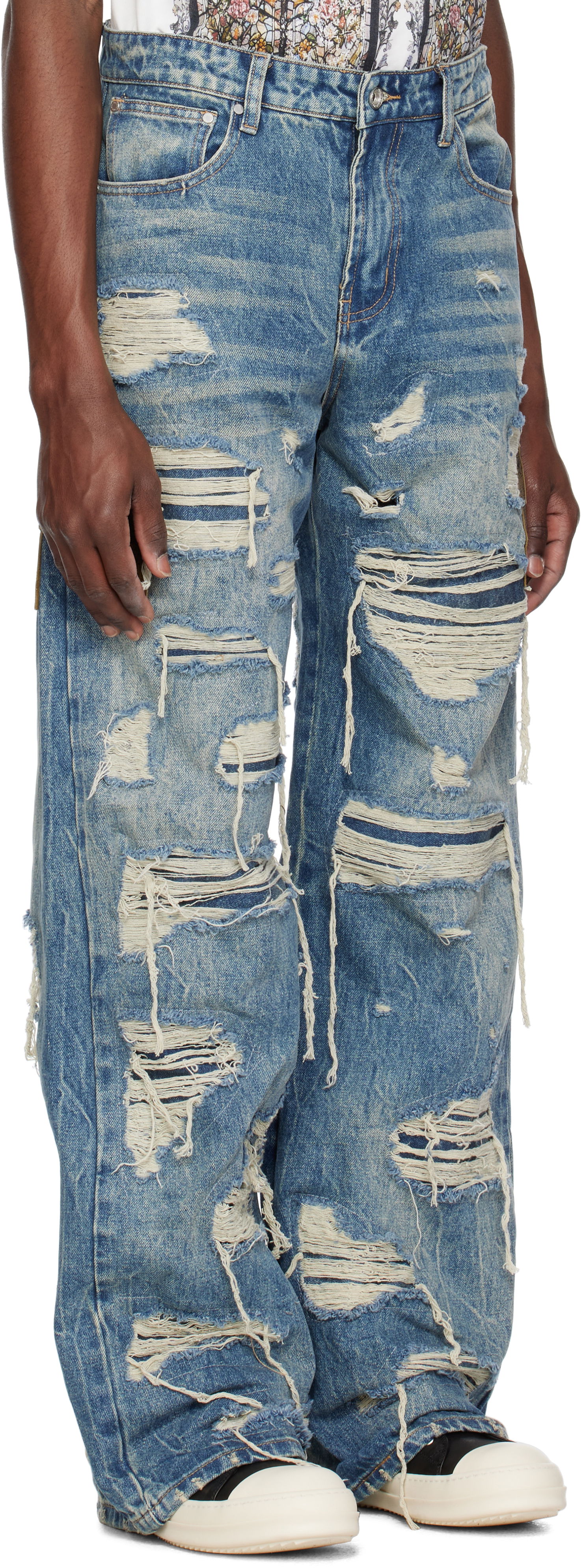 Džínsy Who Decides War Who Decides War Side Patch Relaxation Jeans Modrá | 1121030009SS25, 1