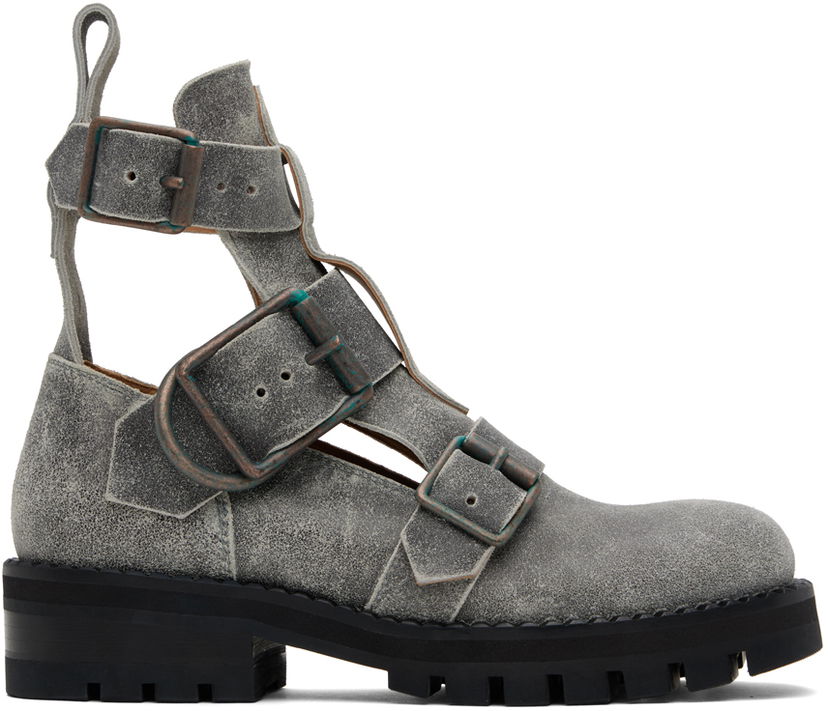Starostlivosť o obuv Vivienne Westwood Vivienne Westwood Rome Cutout Buckle Boots Šedá | 71010073M-L006F-