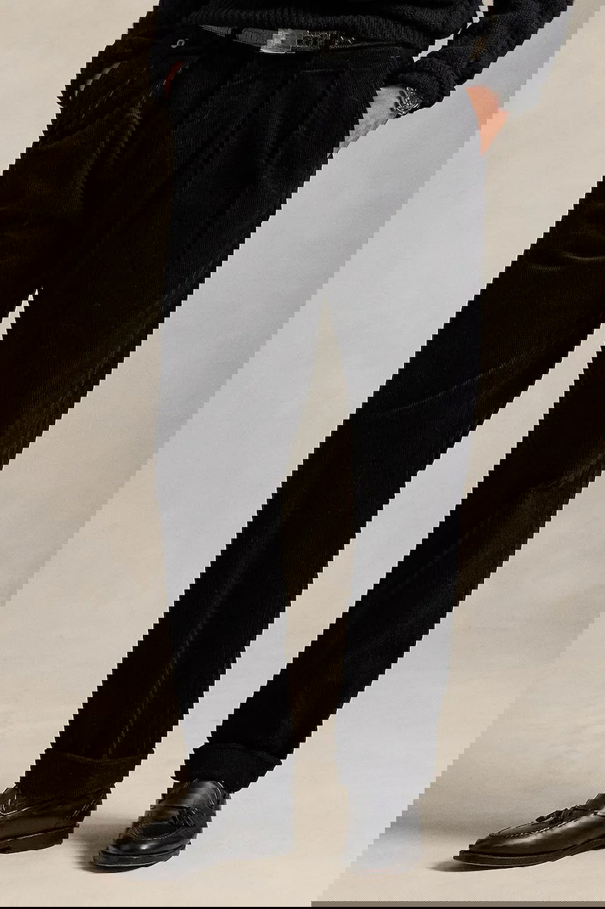 Nohavice Polo by Ralph Lauren Pleated Corduroy Chinos Čierna | 710882543014, 0