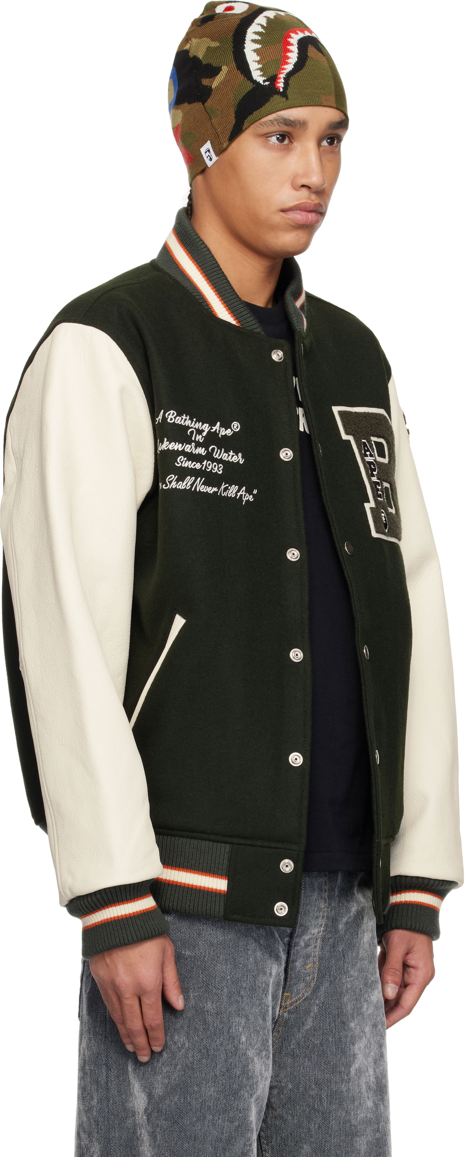 Bomber bunda BAPE A Bathing Ape Varsity Bomber Jacket Zelené | 001HJK801001M, 1
