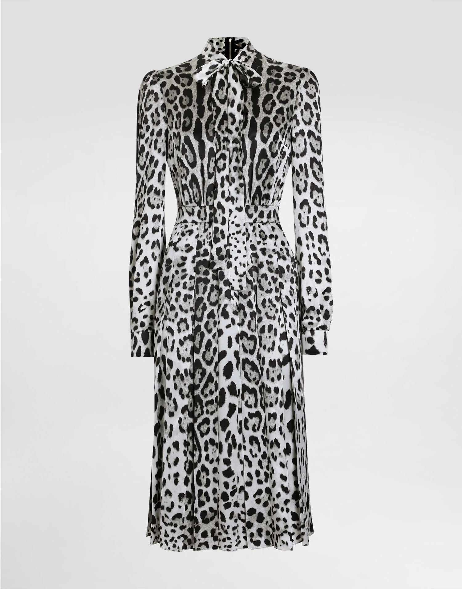 Šaty Dolce & Gabbana Satin Calf-Length Shirt Dress With Leopard Print Rôznofarebný | F6JQUTFS1GTHI13N, 0