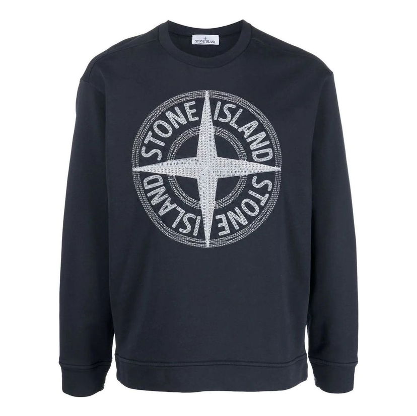 Sveter Stone Island Embroidered Logo Sweatshirt Modrá | 781565484-V0020