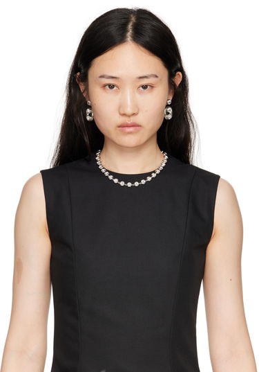 Náušnice Amina Muaddi Crystal Drop Earrings Metalická | IRIS EARRING, 2