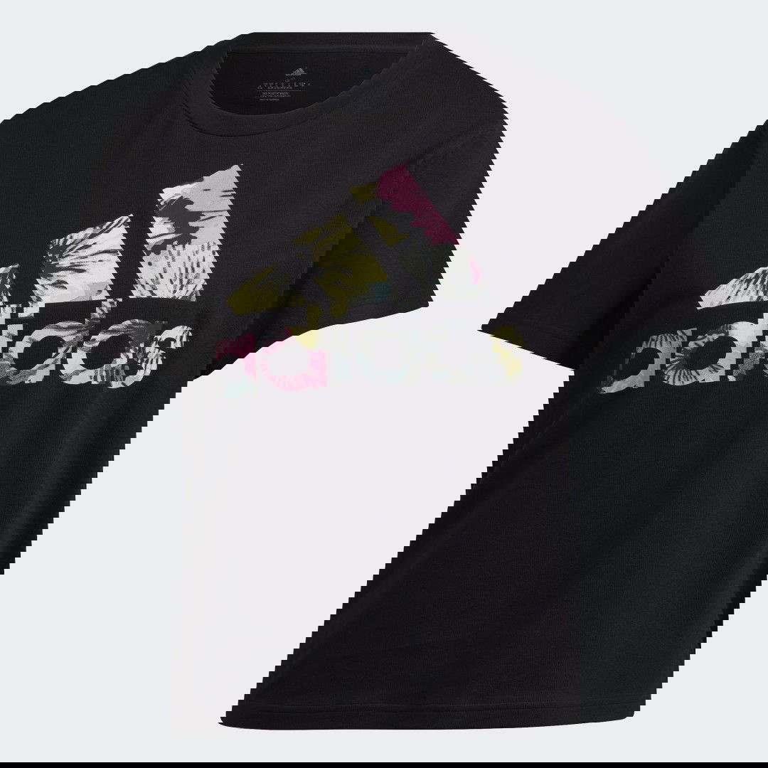 Tričko adidas Performance Floral Print Regular T-Shirt Čierna | HI0025, 1