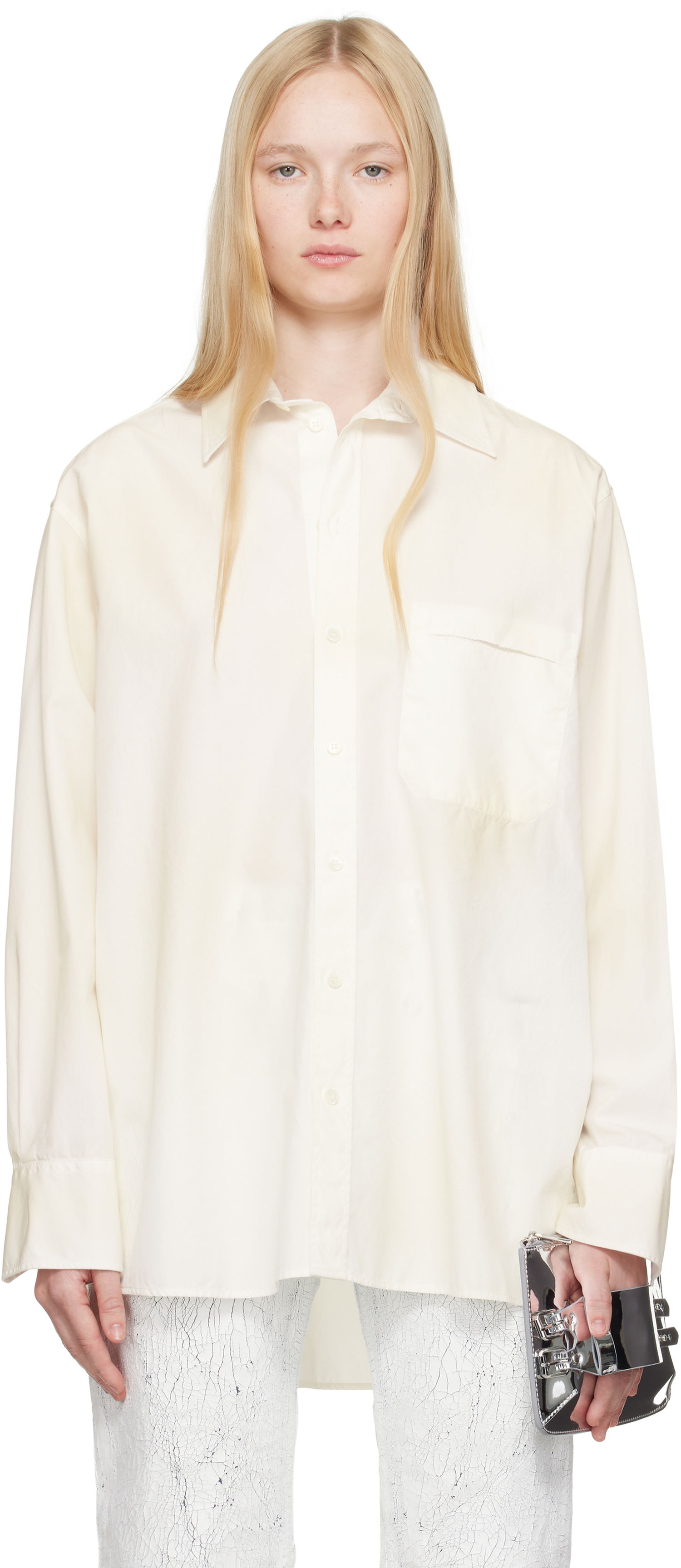 Košeľa Maison Margiela MM6 Maison Margiela Cotton Poplin Long Sleeve Shirt Biela | S62DT0035 M35458, 0