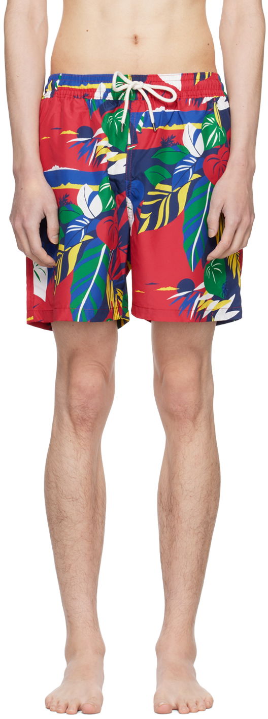 Plavky Polo by Ralph Lauren Printed Swim Shorts Červená | 710924755002