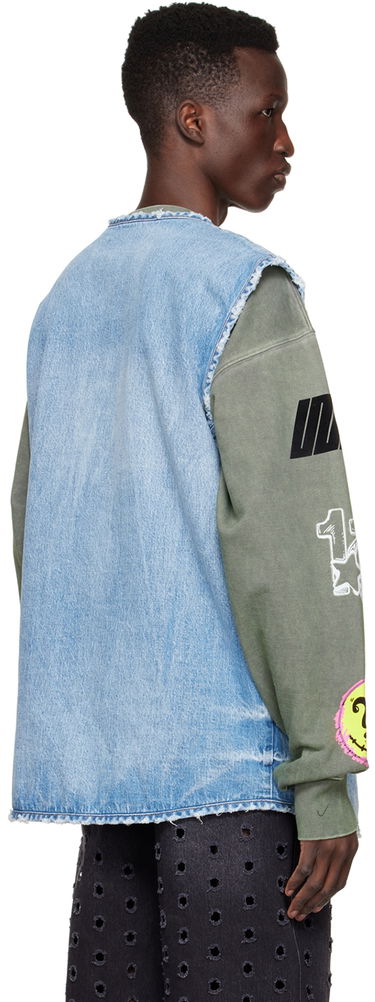 Vesta We11done We11done Sleeveless Denim Vest Modrá | WD-DV1-22-331-M-BL, 2