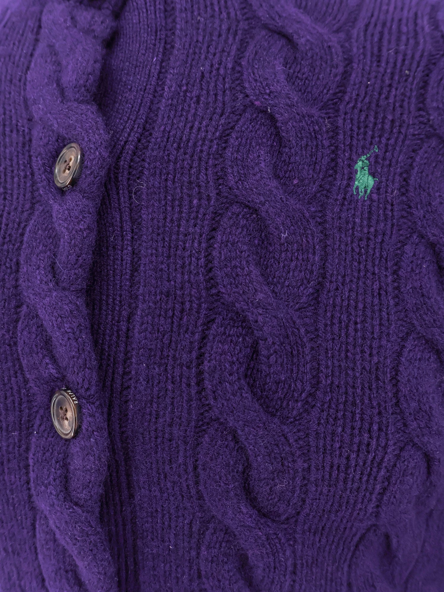 Purple Cable Knit Cardigan