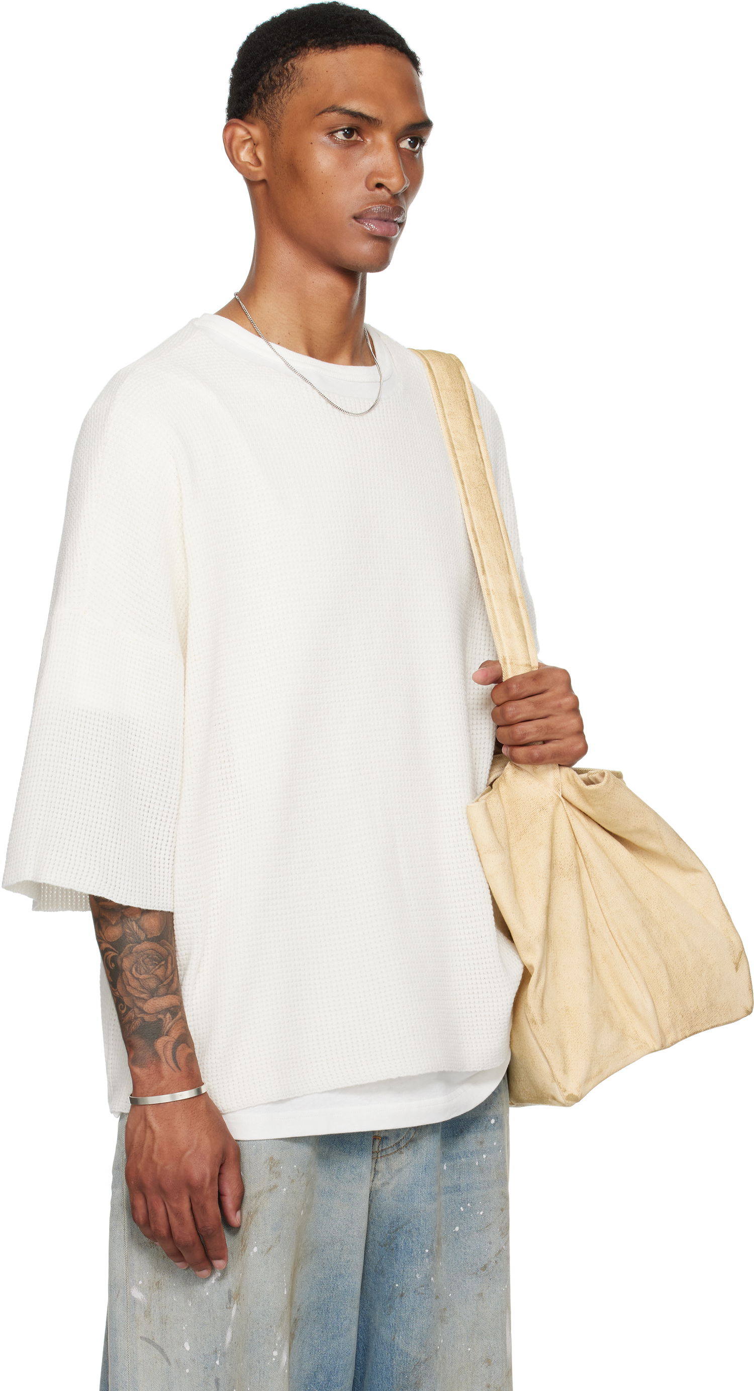 Tričko Fear of God Fear of God ESSENTIALS Waffle Short Sleeve T-Shirt Biela | 192SP256154F, 1