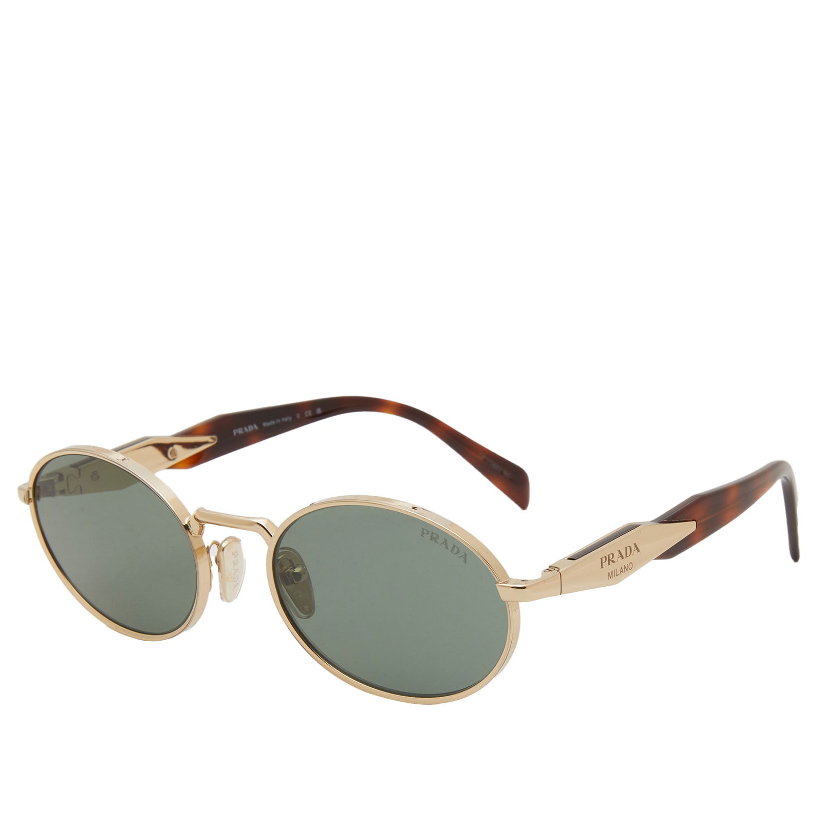 Round Sunglasses with Dark Green Lenses