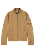 Water-Repellent Bomber Jacket with Monogram Trim