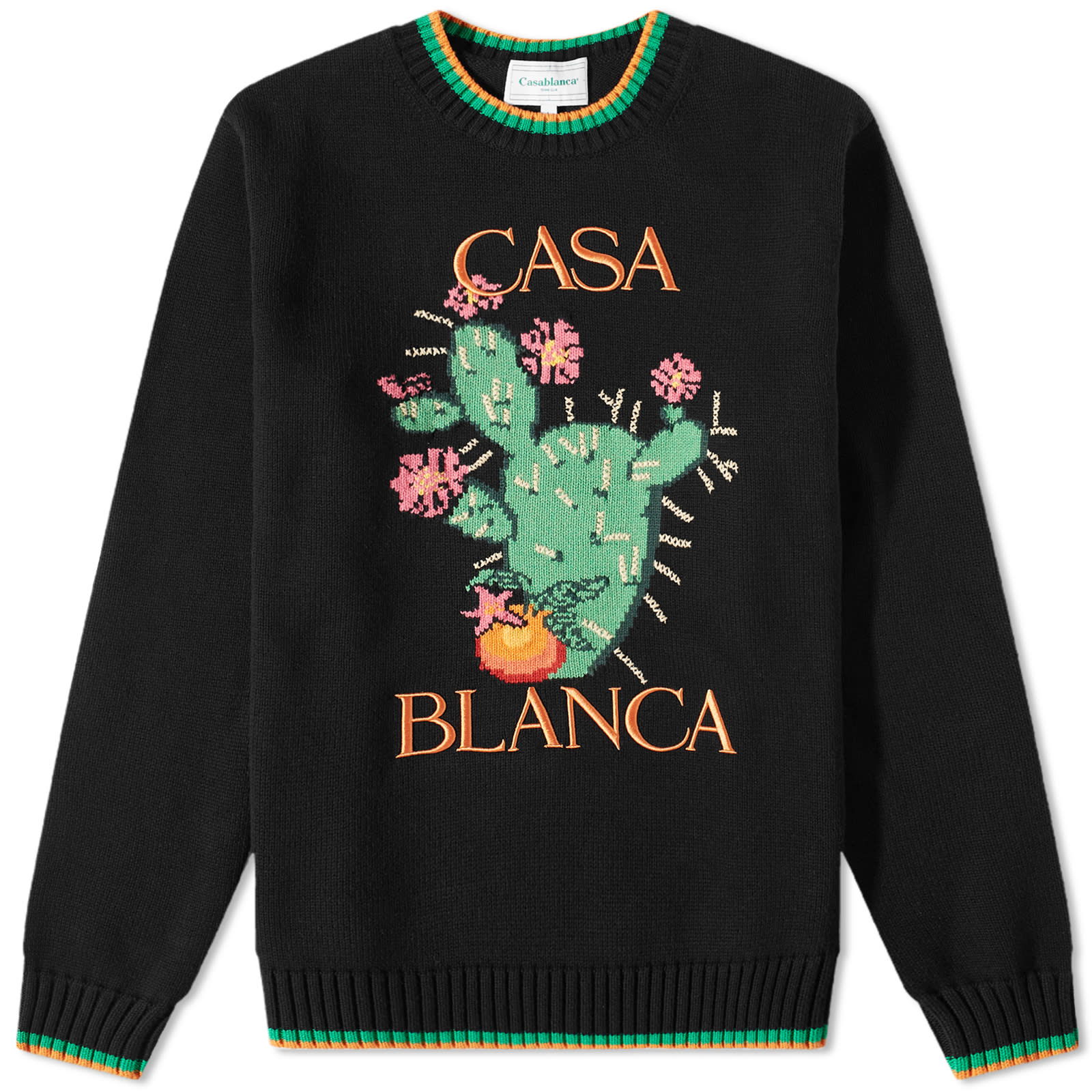 Cactus Intarsia Crew Knit