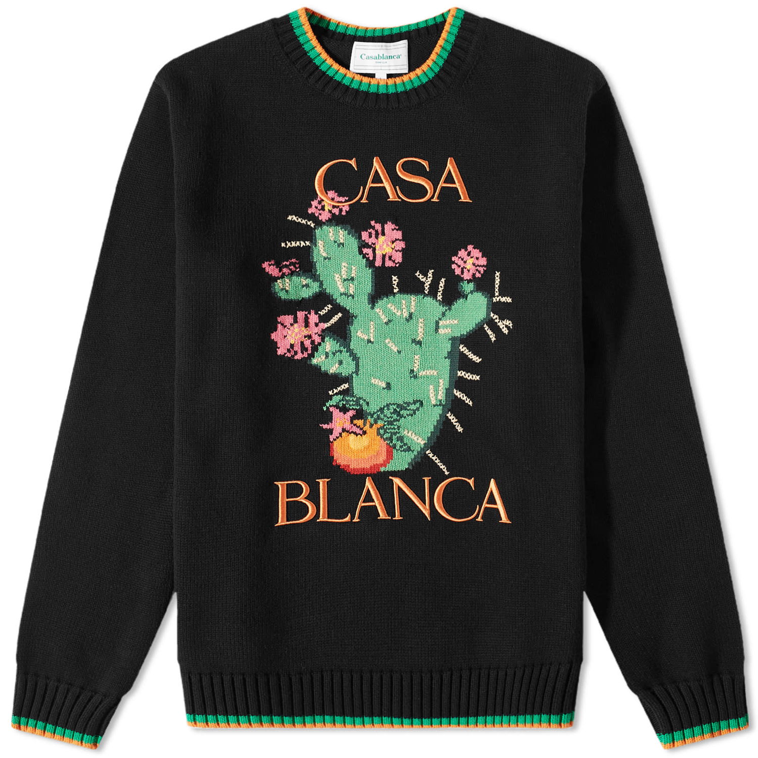Sveter Casablanca Cactus Intarsia Crew Knit Čierna | MS23-KW-378-01, 0