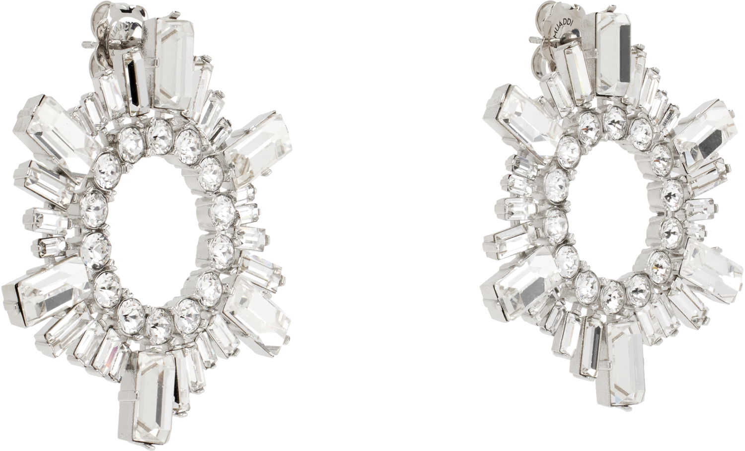 Náušnice Amina Muaddi Amina Muaddi Begum Crystal Hoop Earrings Metalická | MINI BEGUM EARRING, 1