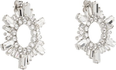 Náušnice Amina Muaddi Amina Muaddi Begum Crystal Hoop Earrings Metalická | MINI BEGUM EARRING, 1