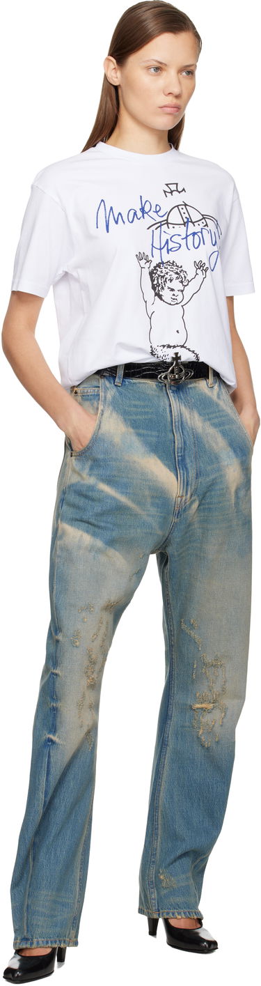 Tričko Vivienne Westwood Classic Make History! Baby Graphic T-shirt Biela | 3G010048-J001M-, 4