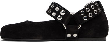 Starostlivosť o obuv Alaïa ALAÏA Biker Suede Ballerina Flats Čierna | AA3A041CK177, 2