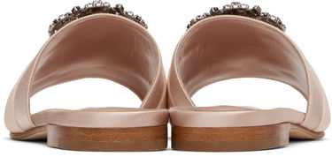 Doplnky Manolo Blahnik Manolo Blahnik Martamod Satin Slide Sandals with Crystal Embellishment Ružová | 218-0049, 1