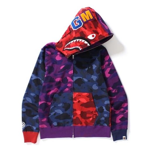 Mikina BAPE Bathing Ape Shark Camo Full Zip Hoodie Rôznofarebný | 1D70-115-009, 0